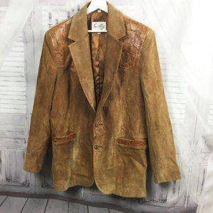 Scully Suede and Tooled Leather Jacket 44